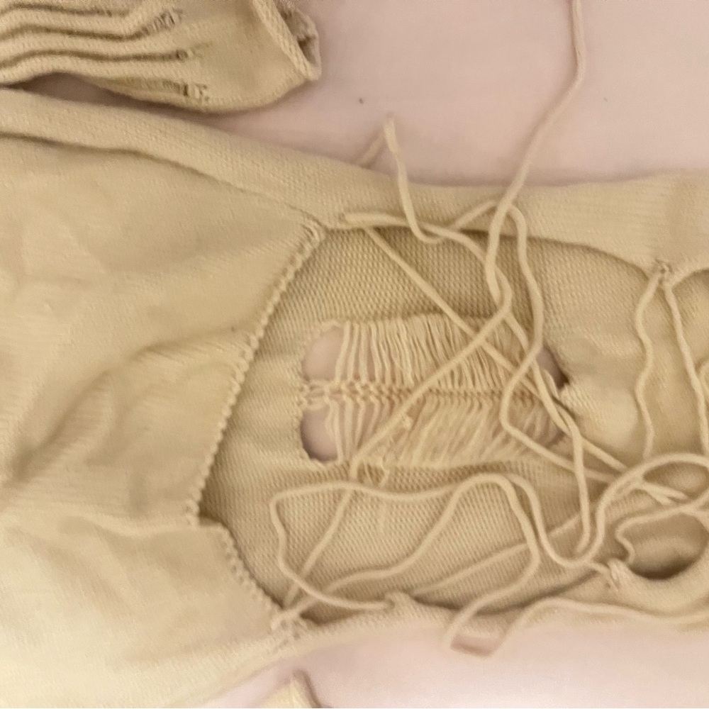 SHEIN Cream Knit Jumpsuit